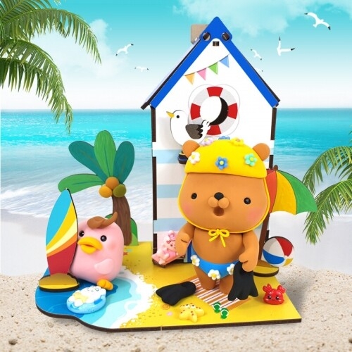 [파스텔클레이] 인쇄 우드 바다 서핑 해변 하우스 다용도 꽂이 만들기