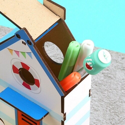[파스텔클레이] 인쇄 우드 바다 서핑 해변 하우스 다용도 꽂이 만들기