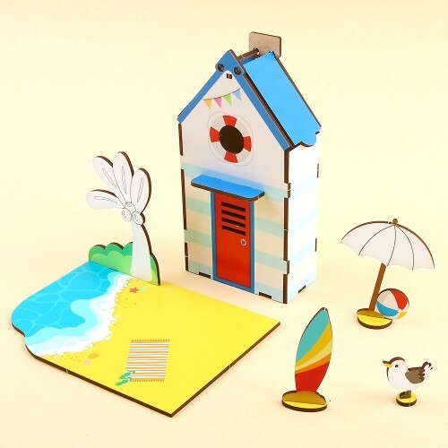 [파스텔클레이] 인쇄 우드 바다 서핑 해변 하우스 다용도 꽂이 만들기