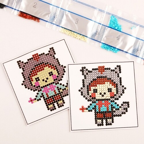 [파스텔클레이] (5개입) 보석십자수 접착식 소년 테마 만들기