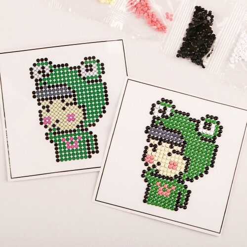 [파스텔클레이] (5개입) 보석십자수 접착식 소년 테마 만들기