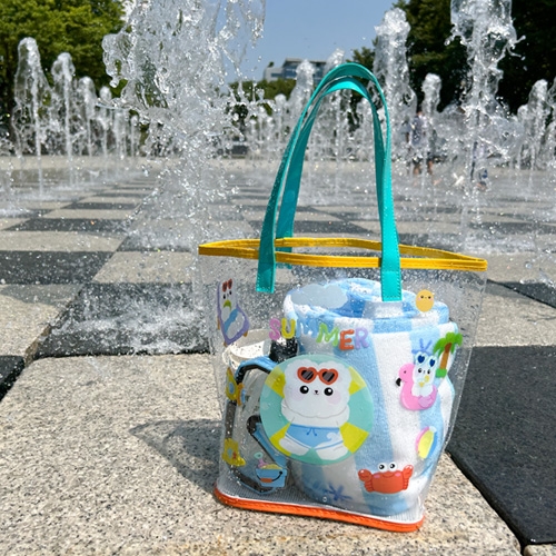 [오늘놀이] 여름 메쉬 비치백(투명 스티커 포함/KC인증)