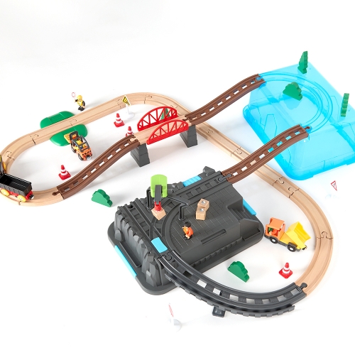 [캐스B]플레이 원목레일기차놀이 공사장(2682)