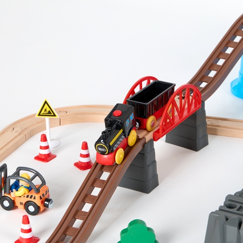 [캐스B]플레이 원목레일기차놀이 공사장(2682)