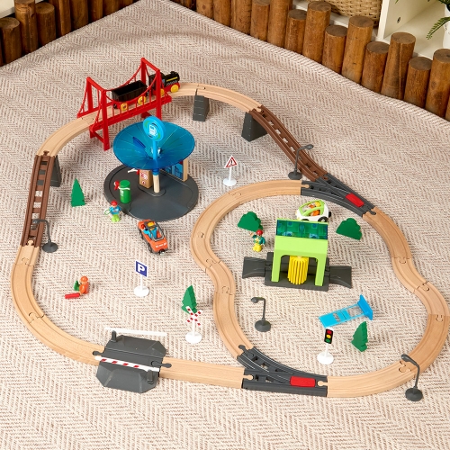 [캐스B]플레이 원목레일기차놀이 도시(2681)