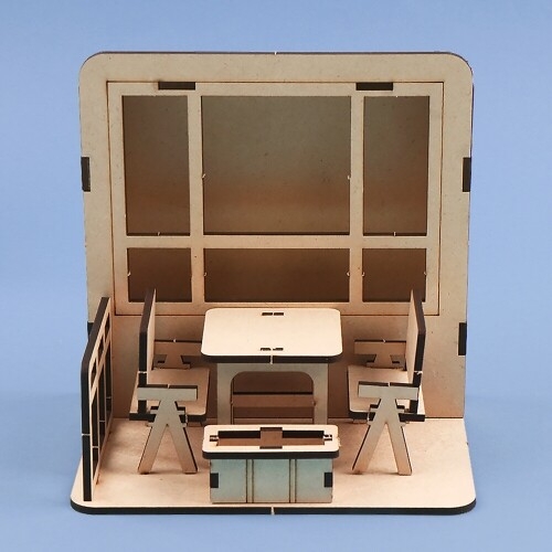 [파스텔클레이] 우드 한국 서울 밤 야경 테라스 만들기