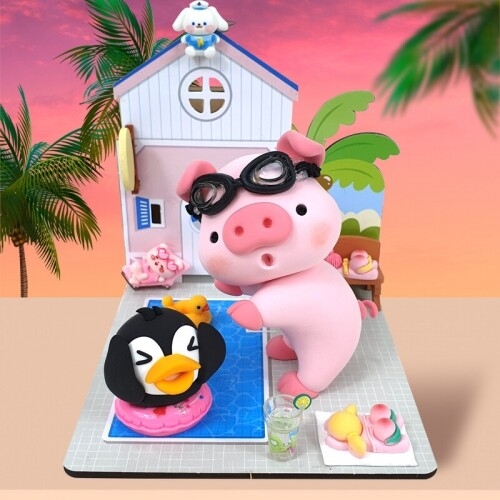 [파스텔클레이] 우드 풀 빌라 펜션 수영장 다용도 꽂이 만들기