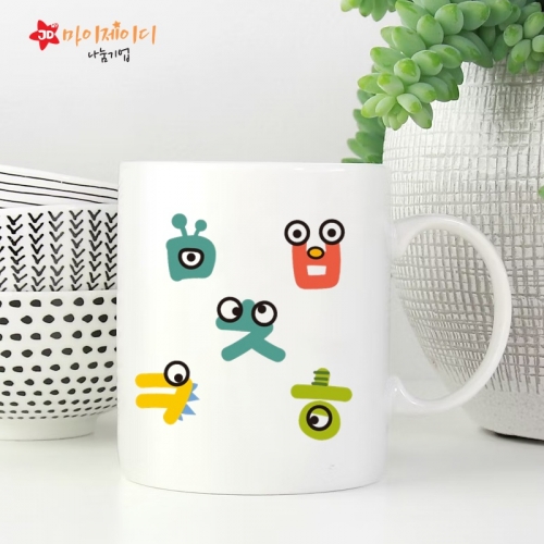 국내산 아트 디자인 머그컵 한글지킴이 캠페인 한글날 기념_한글블럭/한글몬스터/한글귀요미들/한글낙서/세종대왕의편지/한글쓰기