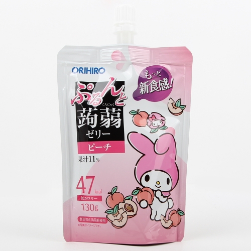 산리오 오리히로 곤약젤리(복숭아맛,머스캣맛) 130g 8개입 세트