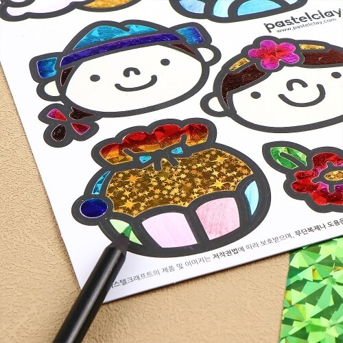 [파스텔클레이] 설날 명절 초등 어린이 돌봄 늘봄 포일 아트 꼬마 복주머니 만들기 키트