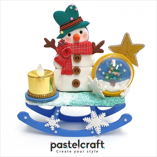 [파스텔클레이] (2개입) 크리스마스 썰매흔들이 2호 눈사람 만들기