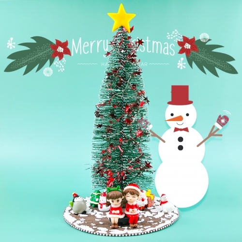 [파스텔클레이]눈내리는 크리스마스 미니 트리 6종