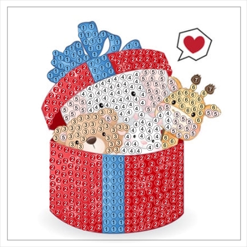 [파스텔클레이]보석십자수 접착식 크리스마스 인형선물상자 만들기