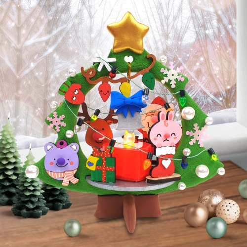 [파스텔클레이]우드 LED 크리스마스 별 트리 모양 무드등 만들기