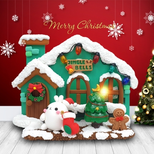 [파스텔클레이] 우드 크리스마스 눈덮인 하우스 다용도 꽂이 만들기