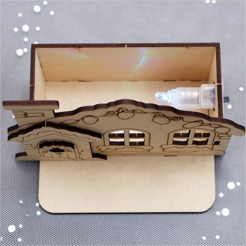 [파스텔클레이] 우드 크리스마스 눈덮인 하우스 다용도 꽂이 만들기