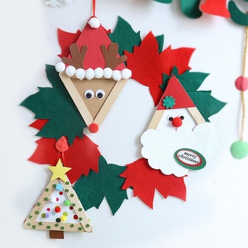 [파스텔클레이] 종이 막대 크리스마스 얼굴 오너먼트 만들기 세트