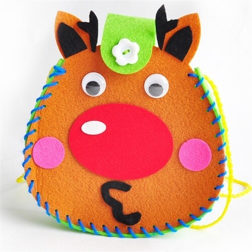 [파스텔클레이] 부직포 크리스마스 얼굴 단추 가방 만들기