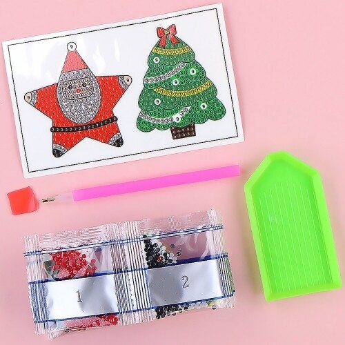 [파스텔클레이] 보석십자수 접착식 크리스마스 트리 오너먼트 만들기