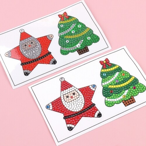 [파스텔클레이] 보석십자수 접착식 크리스마스 트리 오너먼트 만들기