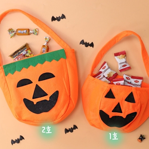 [파스텔클레이] 할로윈 호박 펠트 가방 사탕 바구니