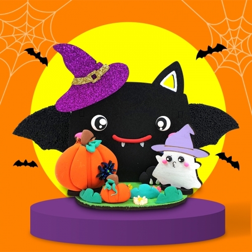 [파스텔클레이] 우드 할로윈 박쥐 다용도 꽂이 만들기