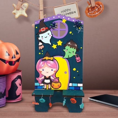 [파스텔클레이] 우드 세로형 할로윈 핸드폰 거치대 만들기