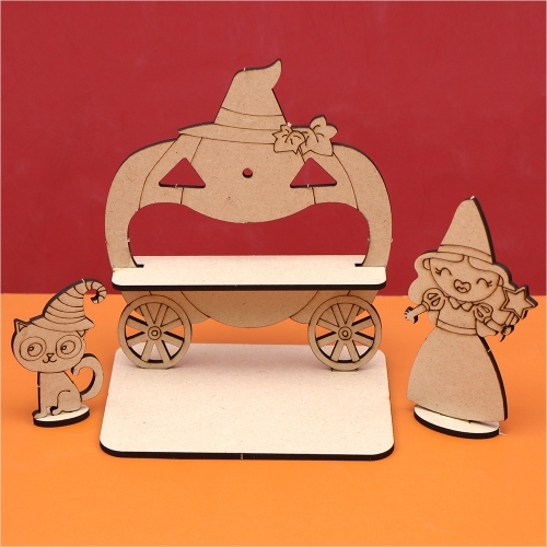 [파스텔클레이]우드 할로윈 모자 호박 마차 만들기