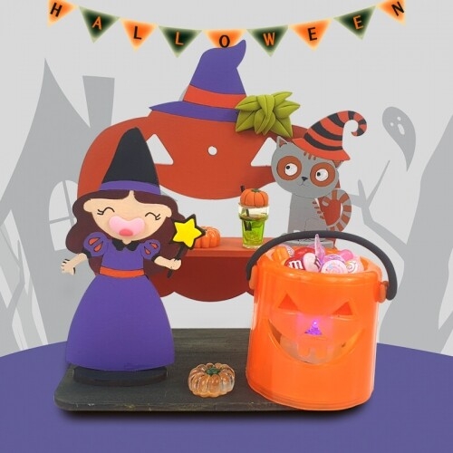 [파스텔클레이]우드 할로윈 모자 호박 마차 만들기