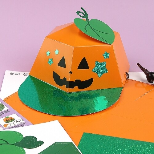 [파스텔클레이]종이 할로윈 호박 볼캡 모자 만들기 세트