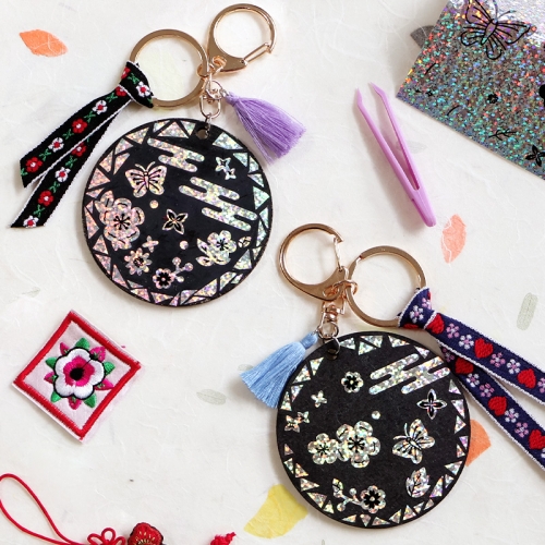 자개 거울 키링 5set