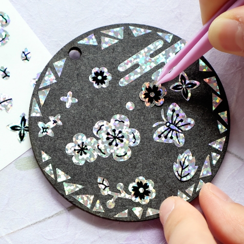 자개 거울 키링 5set