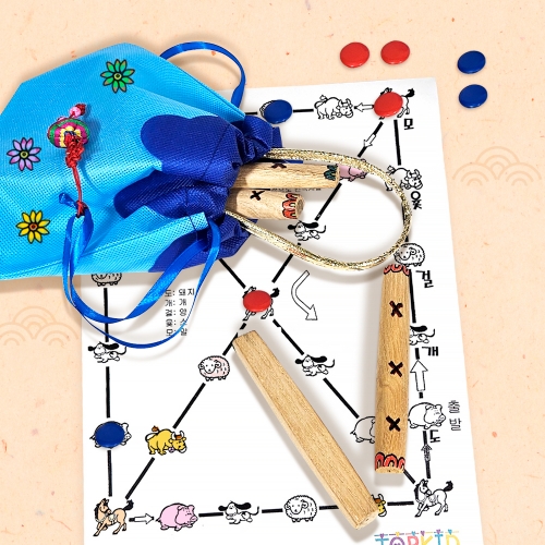 [탑키드] 반제품 나만의 윷set 일반형(주머니 포함)