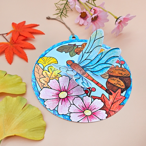 [오늘놀이] 3D 잠자리 가을 컬러링 액자 5set(5인 세트/가을 환경구성/KC인증)