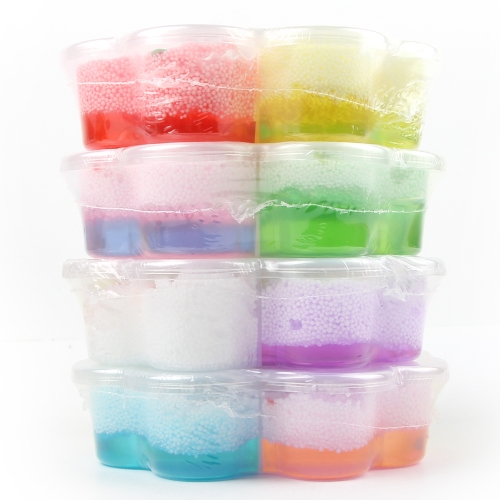 폼폼 크런치 슬라임 액체괴물 4색슬라임 주물럭 색상랜덤