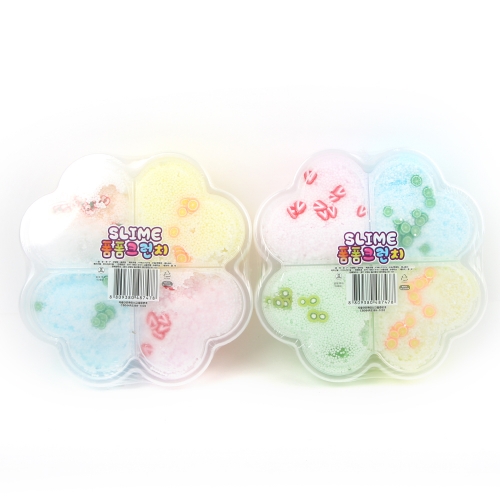 폼폼 크런치 슬라임 액체괴물 4색슬라임 주물럭 색상랜덤