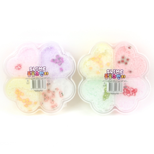 폼폼 크런치 슬라임 액체괴물 4색슬라임 주물럭 색상랜덤