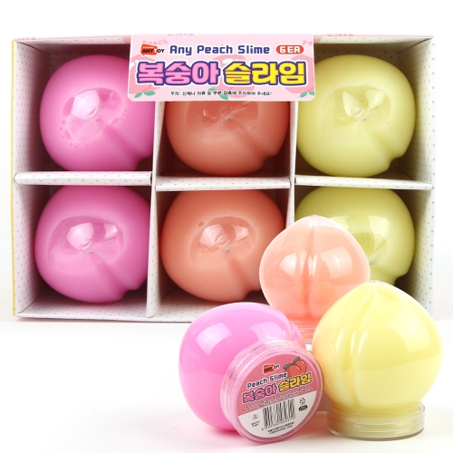 복숭아 슬라임 말랑말랑 핑크색슬라임 액체괴물 촉감놀이 색상랜덤