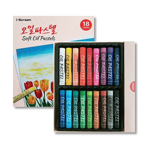 민화샵 오일 파스텔 18색 도안포함