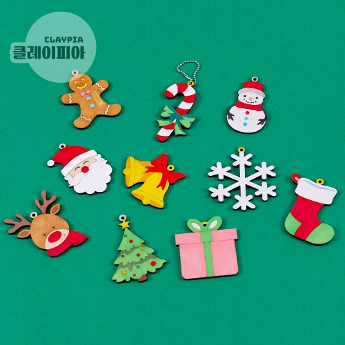크리스마스 팬시우드 오너먼트 2종
