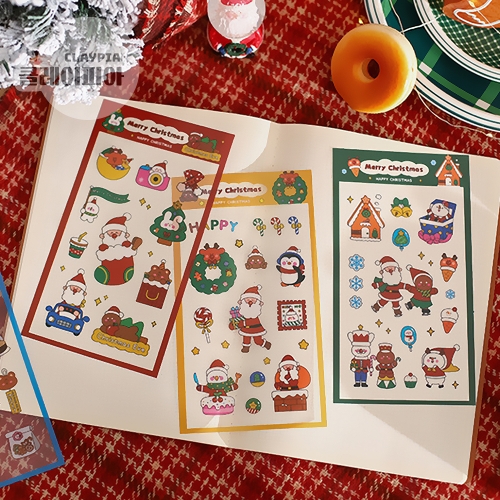 크리스마스 투명 스티커 6종