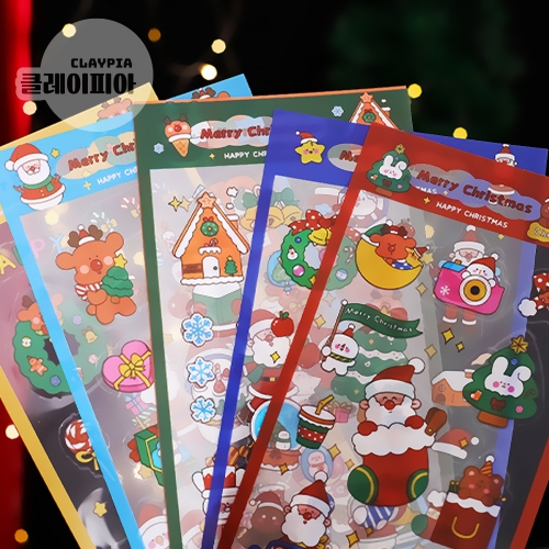 크리스마스 투명 스티커 6종