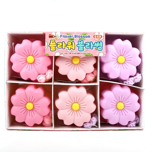 플라워 블라썸 슬라임 반짝이 액체괴물 예쁜꽃모양 꽃브로치 색상랜덤