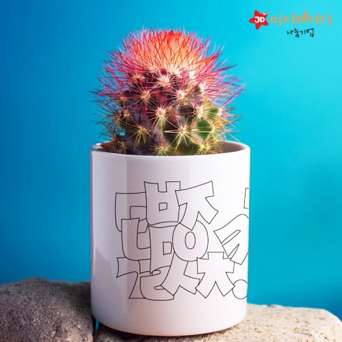 한글사랑 한글날기념 한 자음 색칠하기 세라믹 미니화분 연필꽂이 겸용(스칸디나비아이끼선택)