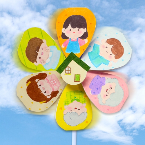 컬러링 바람개비 5set