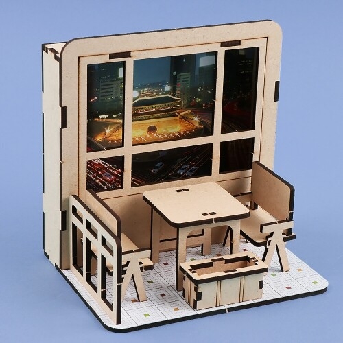 [파스텔클레이]우드 한국 서울 밤 야경 테라스 데코판 만들기