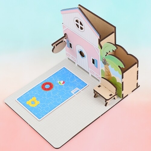 [파스텔클레이]우드 풀 빌라 펜션 수영장 다용도 꽂이 데코판 만들기