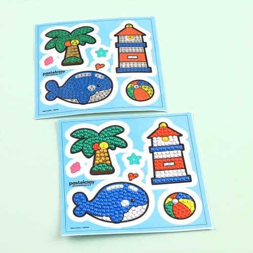 [파스텔클레이]보석십자수 접착식 바다 고래 등대 만들기