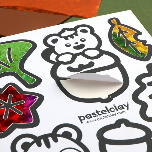 [파스텔클레이]가을 초등 어린이 돌봄 늘봄 포일 아트 단풍 다람쥐 만들기 키트