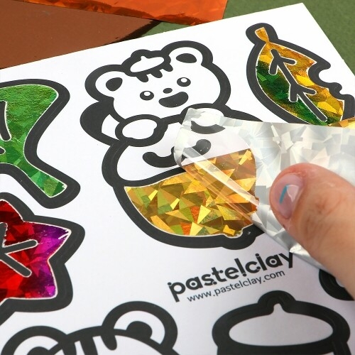 [파스텔클레이]가을 초등 어린이 돌봄 늘봄 포일 아트 단풍 다람쥐 만들기 키트